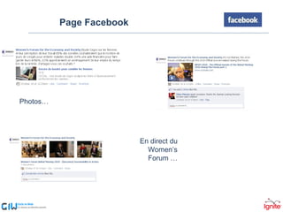 Page Facebook En direct du Women’s Forum … Photos… 