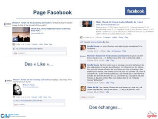 Page Facebook Des « Like »… Des échanges… 