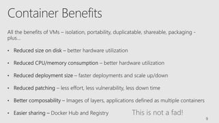 Container Benefits
9
This is not a fad!
 