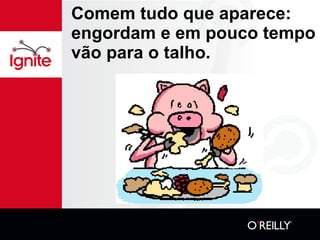 Comem tudo que aparece: engordam e em pouco tempo vão para o talho. 