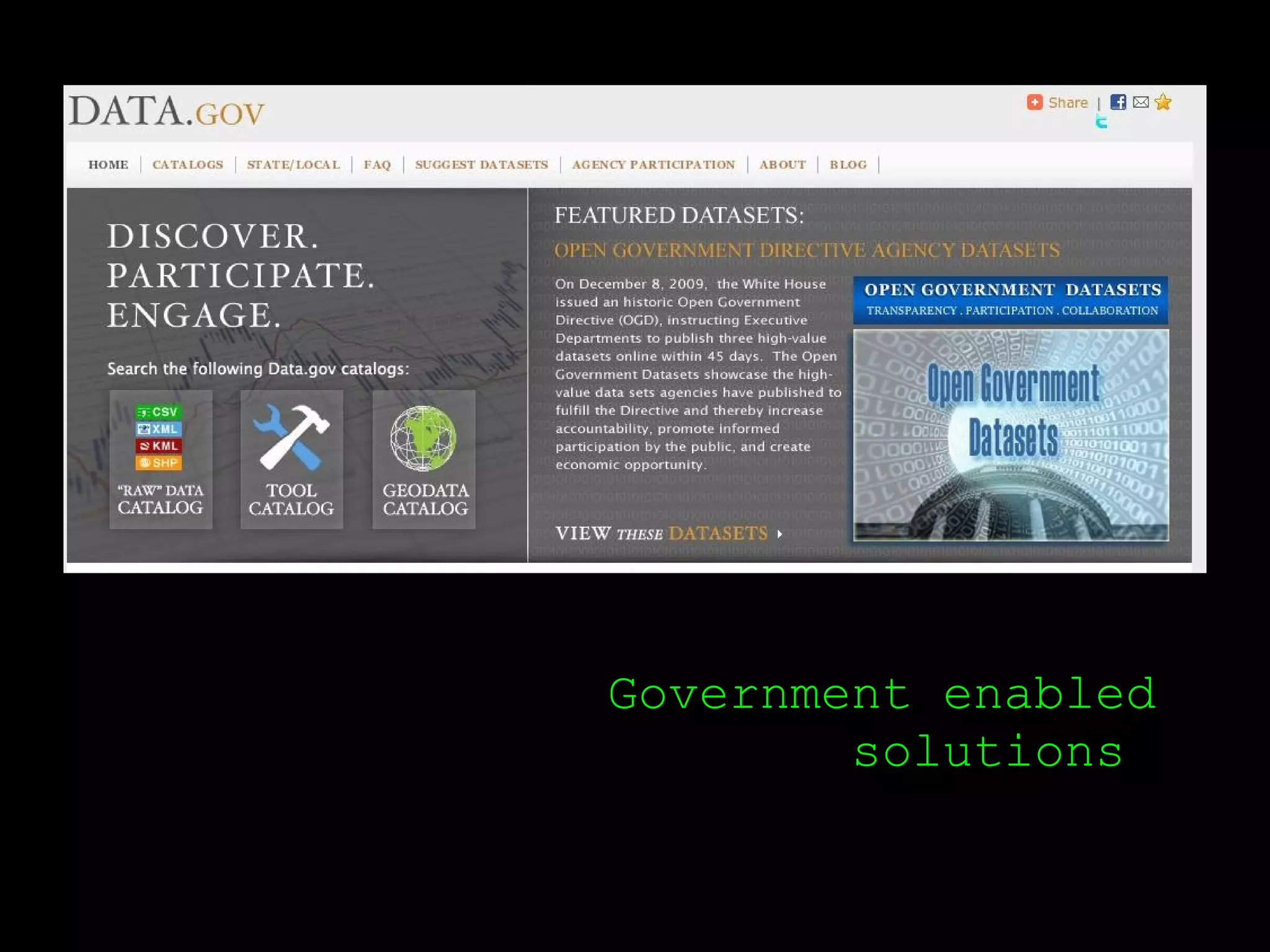 Government enabled
        solutions
 