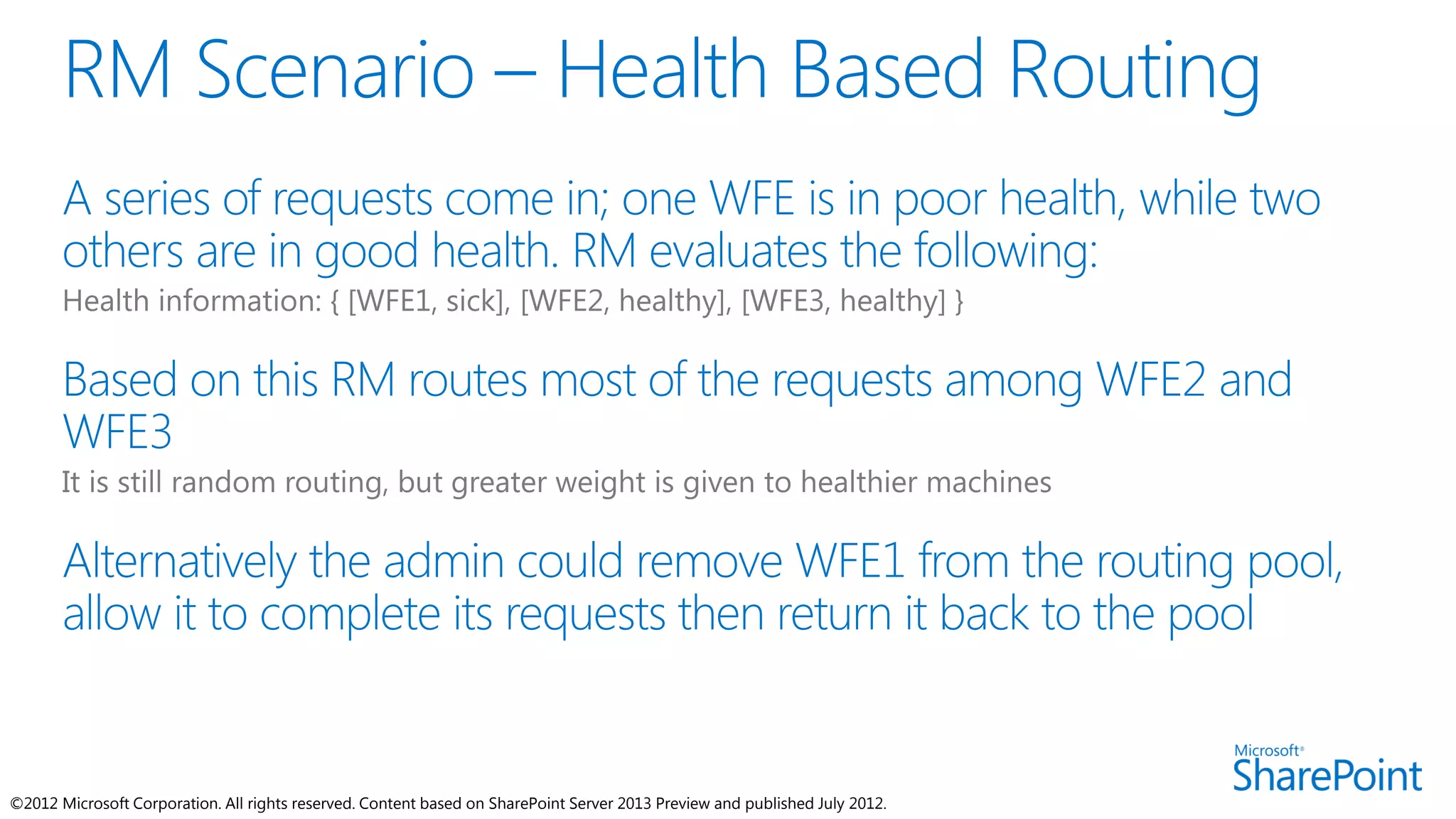 ©2012 Microsoft Corporation. All rights reserved. Content based on SharePoint Server 2013 Preview and published July 2012.
 