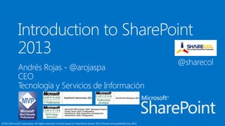 ©2012 Microsoft Corporation. All rights reserved. Content based on SharePoint Server 2013 Preview and published July 2012.
 