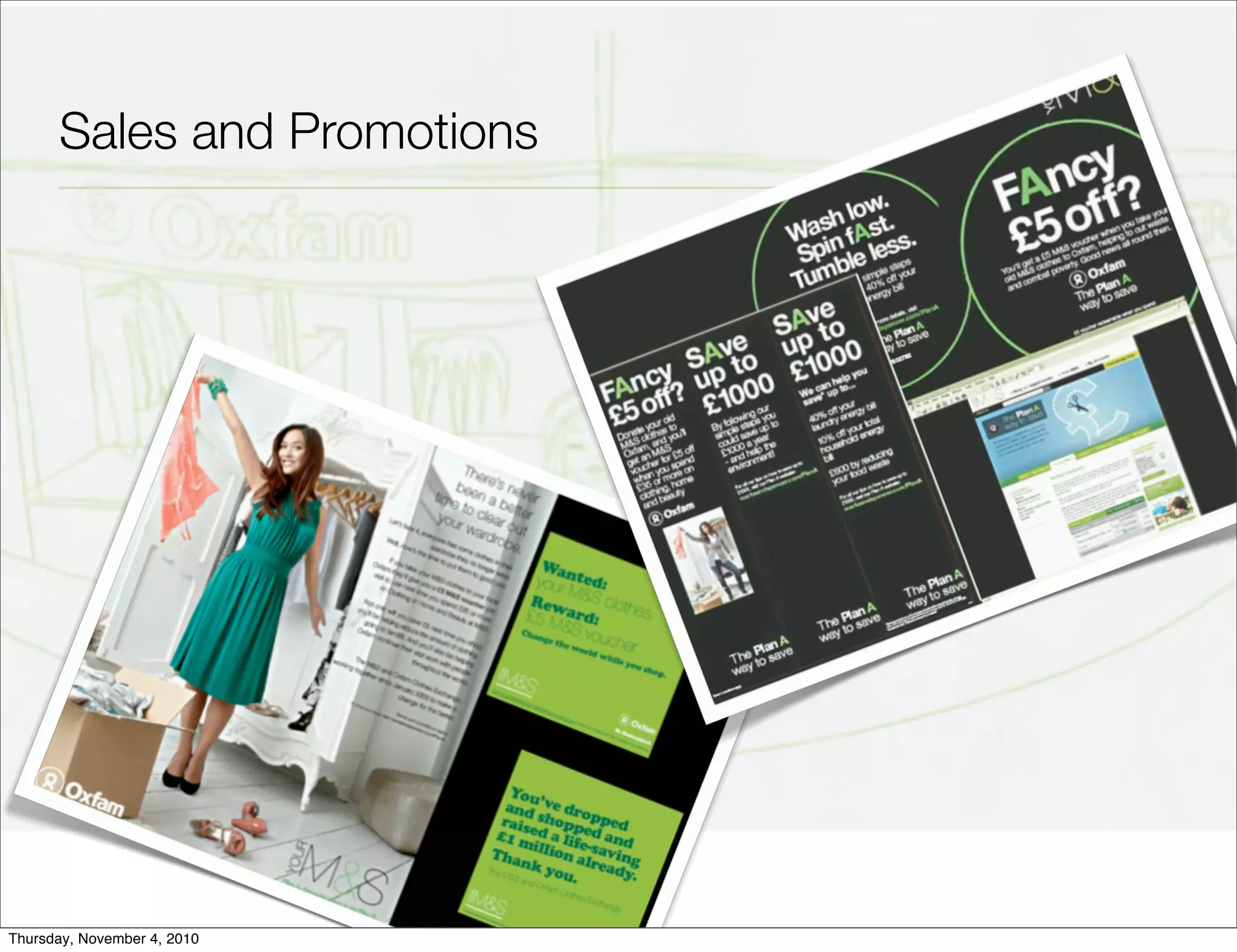 Sales and Promotions
Thursday, November 4, 2010
 