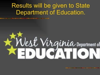 Results will be given to State Department of Education. 
