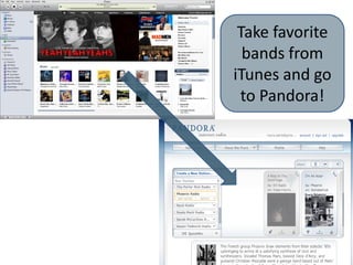 Take favorite bands from iTunes and go to Pandora!