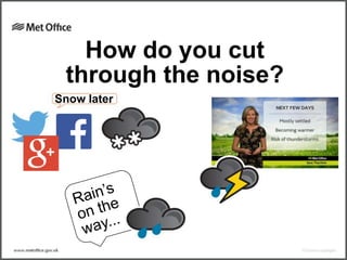 How do you cut
through the noise?
Snow later
 