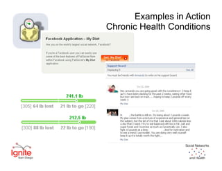 Examples in Action
Chronic Health Conditions




                   Social Networks


                     and Health
 