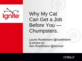 Why My Cat  Can Get a Job Before You — Chumpsters. ,[object Object],[object Object]