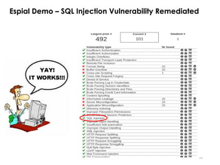 16
Espial Demo – SQL Injection Vulnerability Remediated
 