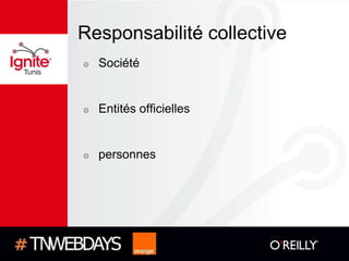 Responsabilité collective
๏   Société


๏   Entités officielles


๏   personnes
 