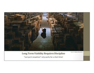 Long	
  Term	
  Viability	
  Requires	
  Discipline	
  
“Just	
  put	
  it	
  anywhere”	
  only	
  works	
  for	
  a	
  sh...