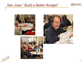 San Jose ― Build a Better Budget‖




                                    21
 