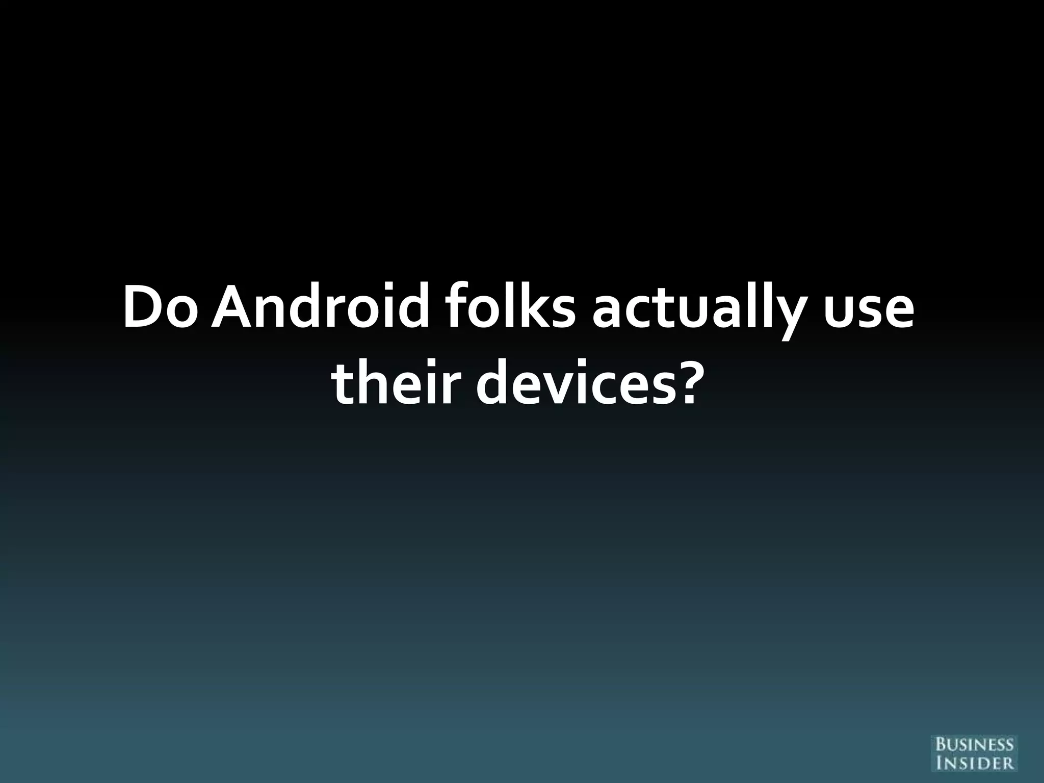 Do Android folks actually use
their devices?
 