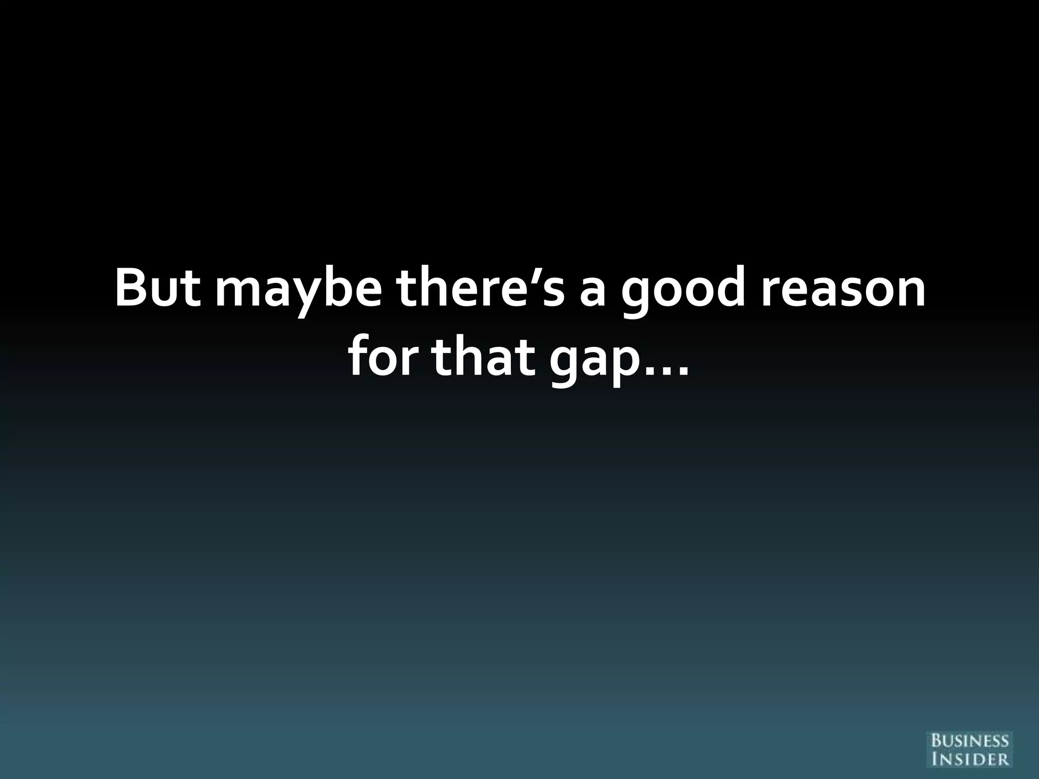 But maybe there’s a good reason
for that gap…
 