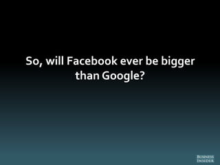 So, will Facebook ever be bigger
than Google?
 