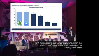 ‫לייצר‬ ‫מתכננת‬ ‫פייסבוק‬ ‫מהם‬ ‫ביותר‬ ‫המשמעותיים‬ ‫המקומות‬ ‫אחד‬
‫המסרים‬ ‫מאפליקציות‬ ‫מגיע‬ ‫הקרובות‬ ‫בשנים‬ ‫ההכנסות‬ ‫את‬-
‫מסנג‬ ‫ופייסבוק‬ ‫וואצאפ‬'‫ר‬.
 