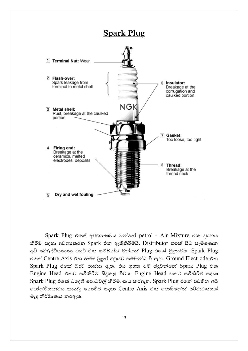 automobile Ignition system how it works sinhala