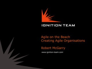 Agile on the Beach
Creating Agile Organisations

Robert McGarry
www.ignition-team.com
 