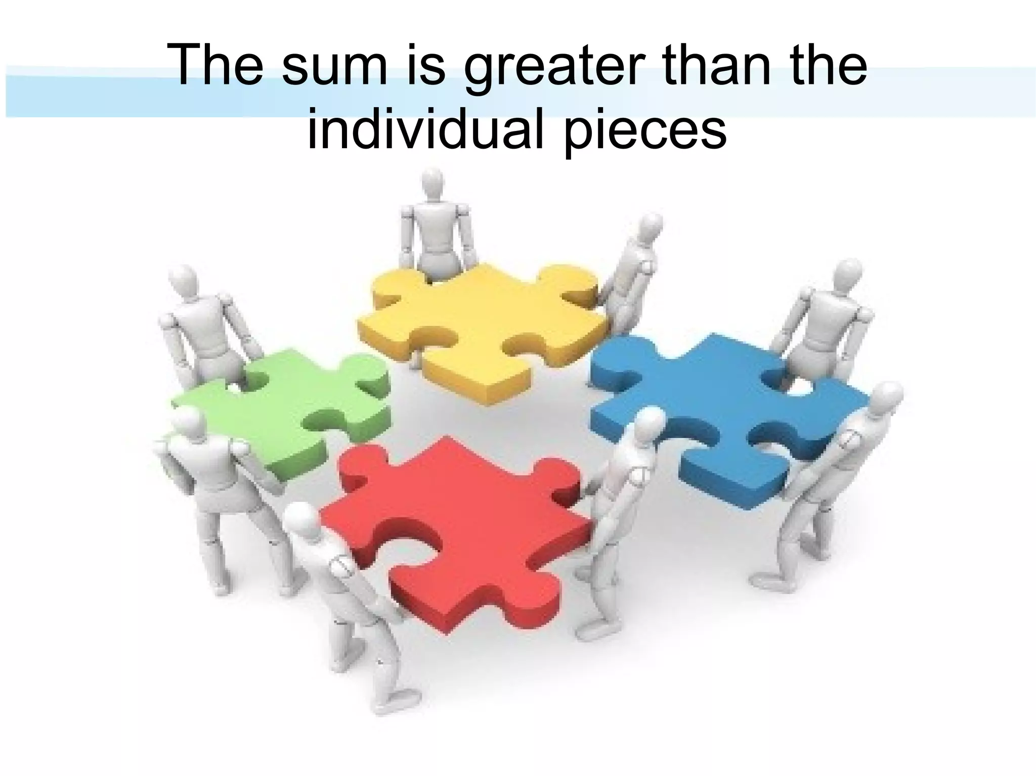 The sum is greater than the individual pieces 