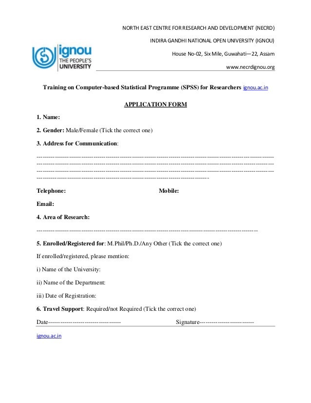 indira gandhi national open university assignment remittance cum acknowledgement form