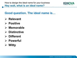Ignova naming tips | PDF