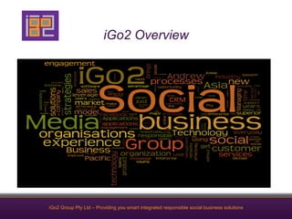 iGo2 Overview




iGo2 Group Pty Ltd – Providing you smart integrated responsible social business solutions
 