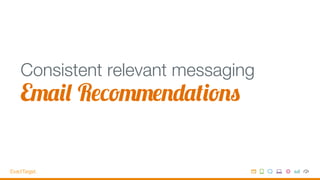 Consistent relevant messaging
Email Recommendations
 