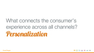 What connects the consumer’s
experience across all channels?
Personalization
 