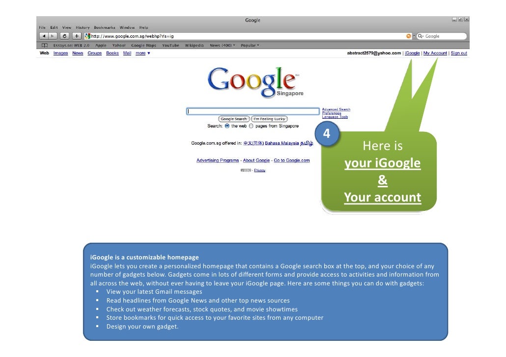 What is igoogle and how to use?