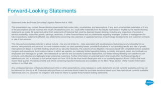 Forward-Looking Statements
Statement under the Private Securities Litigation Reform Act of 1995:
This presentation may con...