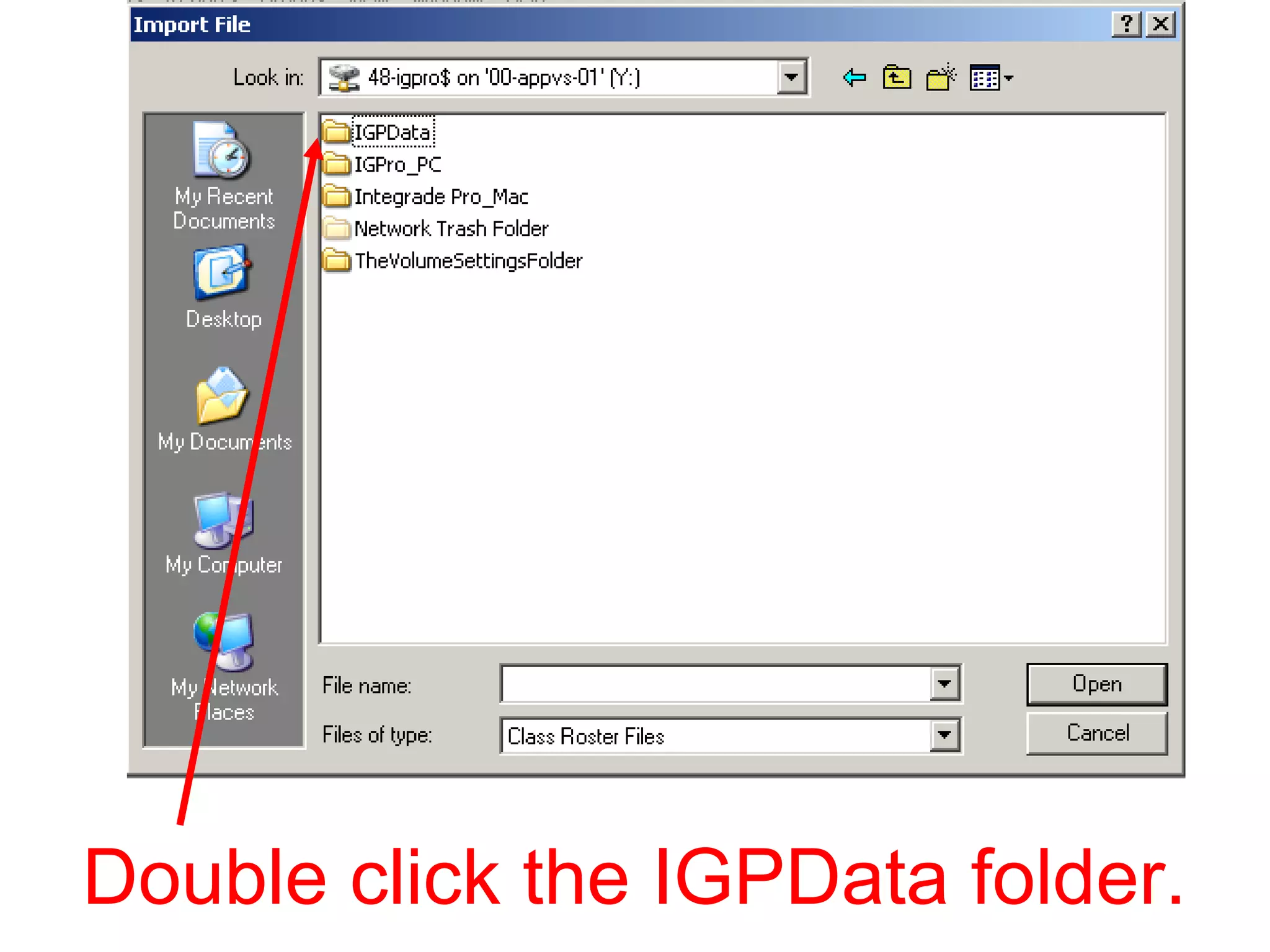 Double click the IGPData folder.
 