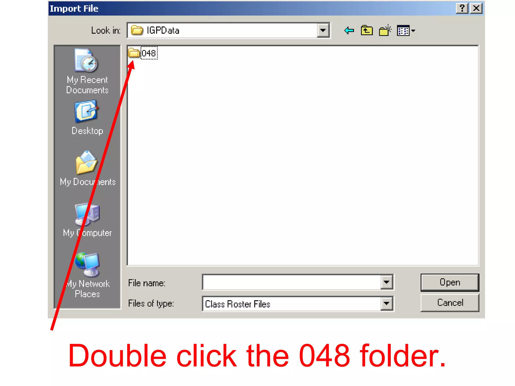 Double click the 048 folder.
 