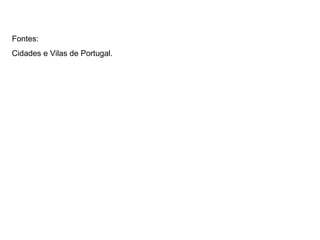 Fontes: Cidades e Vilas de Portugal. 