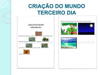 CRIAÇÃO DO MUNDO
TERCEIRO DIA
 