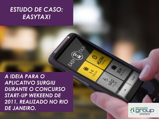 ESTUDO DE CASO:
EASYTAXI

A IDEIA PARA O
APLICATIVO SURGIU
DURANTE O CONCURSO
START-UP WEKEEND DE
2011, REALIZADO NO RIO
DE JANEIRO.

 