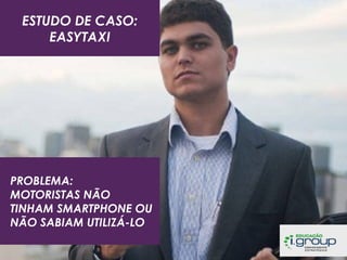 ESTUDO DE CASO:
EASYTAXI

PROBLEMA:
MOTORISTAS NÃO
TINHAM SMARTPHONE OU
NÃO SABIAM UTILIZÁ-LO

 