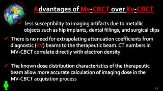 Advantages of Mv-CBCT over Kv-CBCT
23
 