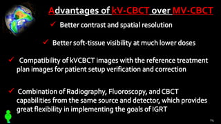 Advantages of kV-CBCT over MV-CBCT
24
 