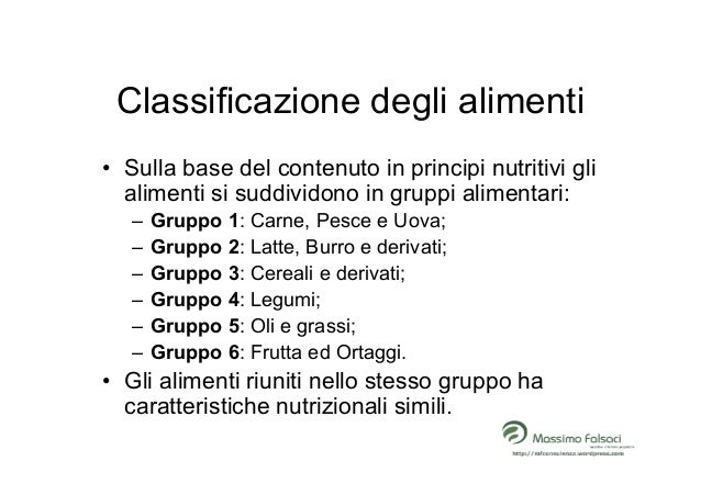 I Gruppi Alimentari