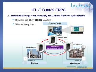 28 / 46
ITU-T G.8032 ERPS.
 Redundant Ring, Fast Recovery for Critical Network Applications
 Complies with ITU-T G.8032 standard
 50ms recovery time
 