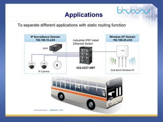 25 /47
Applications
 To separate different applications with static routing function
 