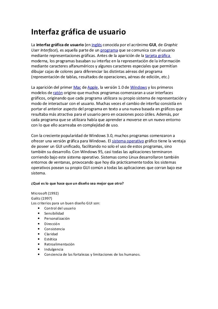 Interfaz Grafica de Usuario