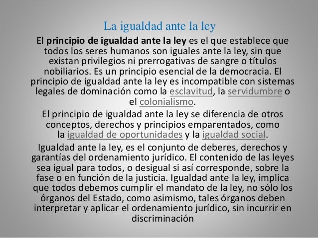 Igualdad ante la ley