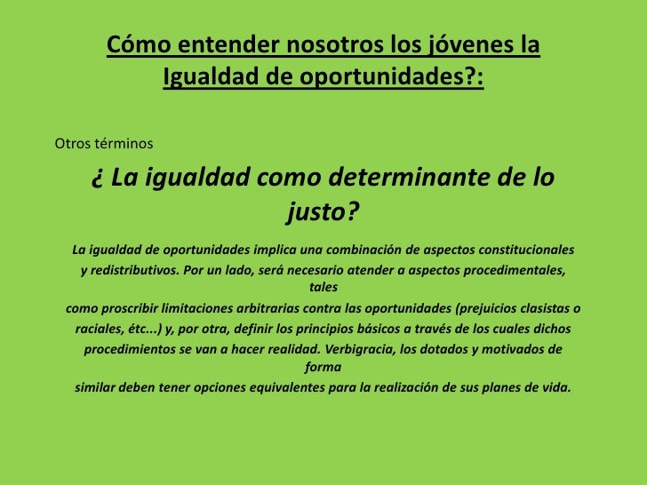 Igualdad de oportunidades