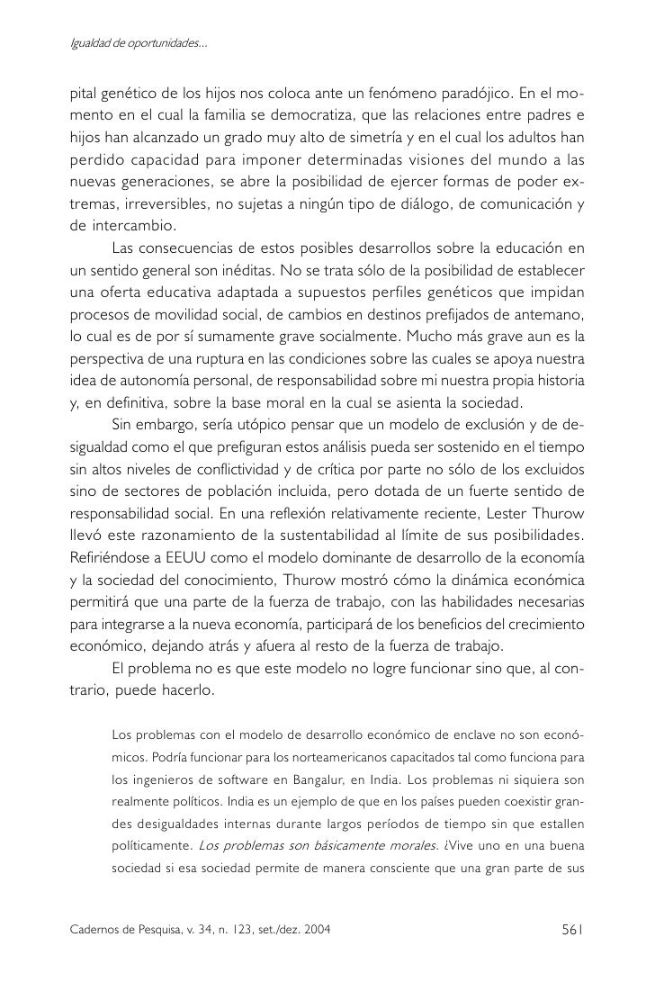 Igualdad De Oportunidades Y Politica Educativa Juan Carlos Tedesco