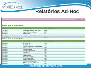 Relatórios Ad-Hoc
 