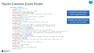 iguazio © 2016
10
Nuclio Common Event Model
Simplify and generalize
client implementation
Enable zero copy and zero
ser/des when possible
 