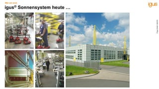 igus® Sonnensystem heute …
Wer wir sind.
©igusGmbH,04/2019
 