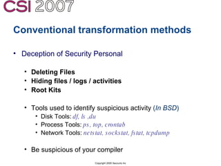 Anti-Forensics: Real world identification, analysis and prevention